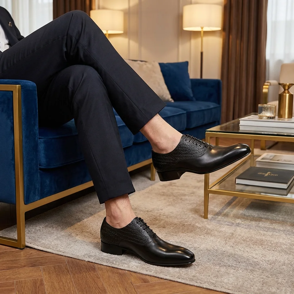 

Formal Dress Men Shoes Elegant Black Business Office Customized Italian Style Leather Wedding Fashion Shoes High Grade Footwear