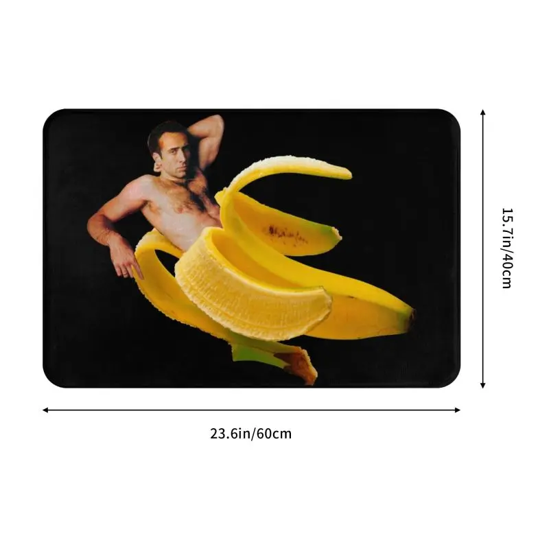 Nicolas Cage In A Banana Doormat Anti-Slip Kitchen Bath Mat Toilet Floor Door Entrance Carpet Rug