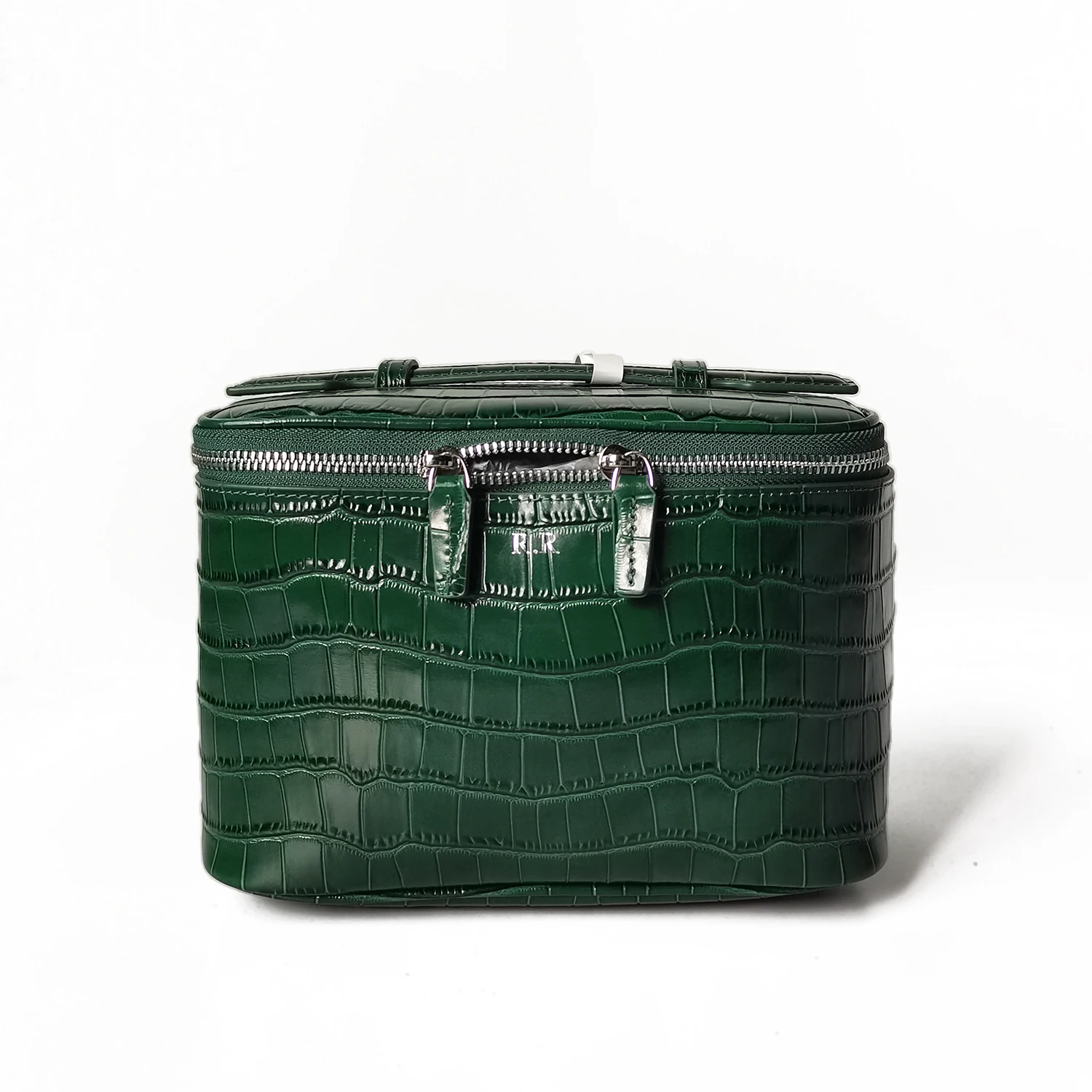 

Crocodile pattern head layer cowhide makeup bag travel portable toiletries high-end large capacity practical storage bag lizard