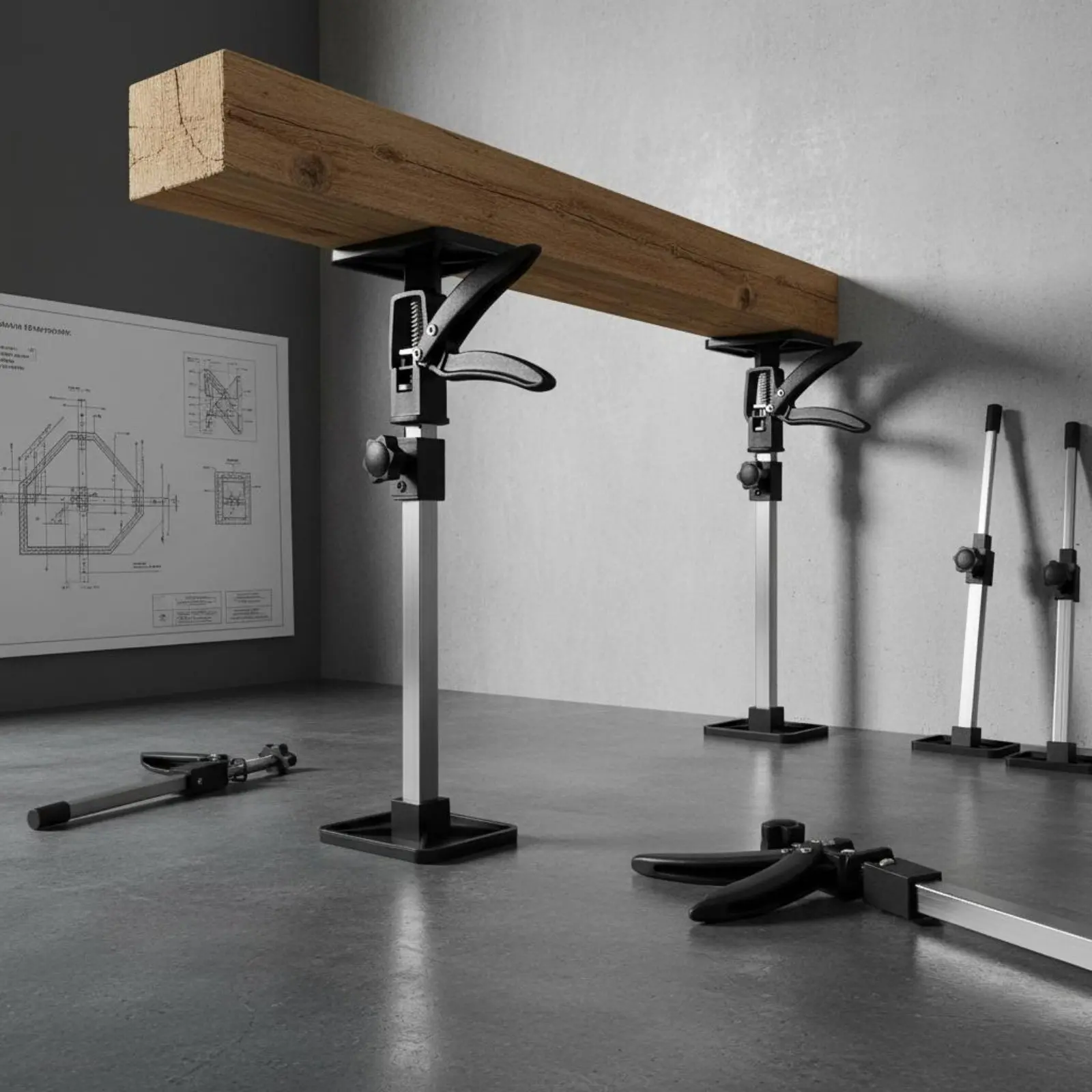 Telescopic Support Rod Labor Saving Cabinet Installation Support Adjustable Support Pole Hands without Assistance Sturdy Duty view 6