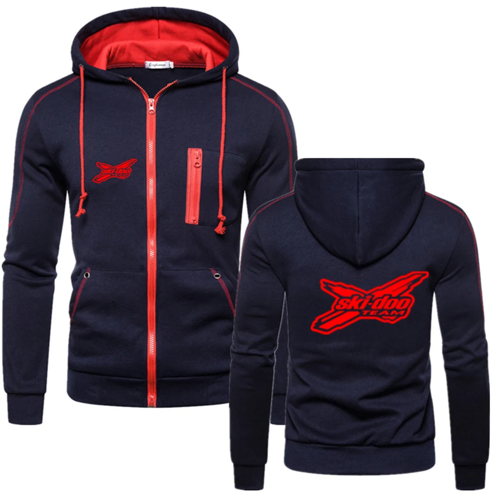 2025 Can Am Ski Doo Team Men's New Spring Long Sleeve Printing Solid Color Hoodie Zipper Hooded Jacket Casual Fashion Coats