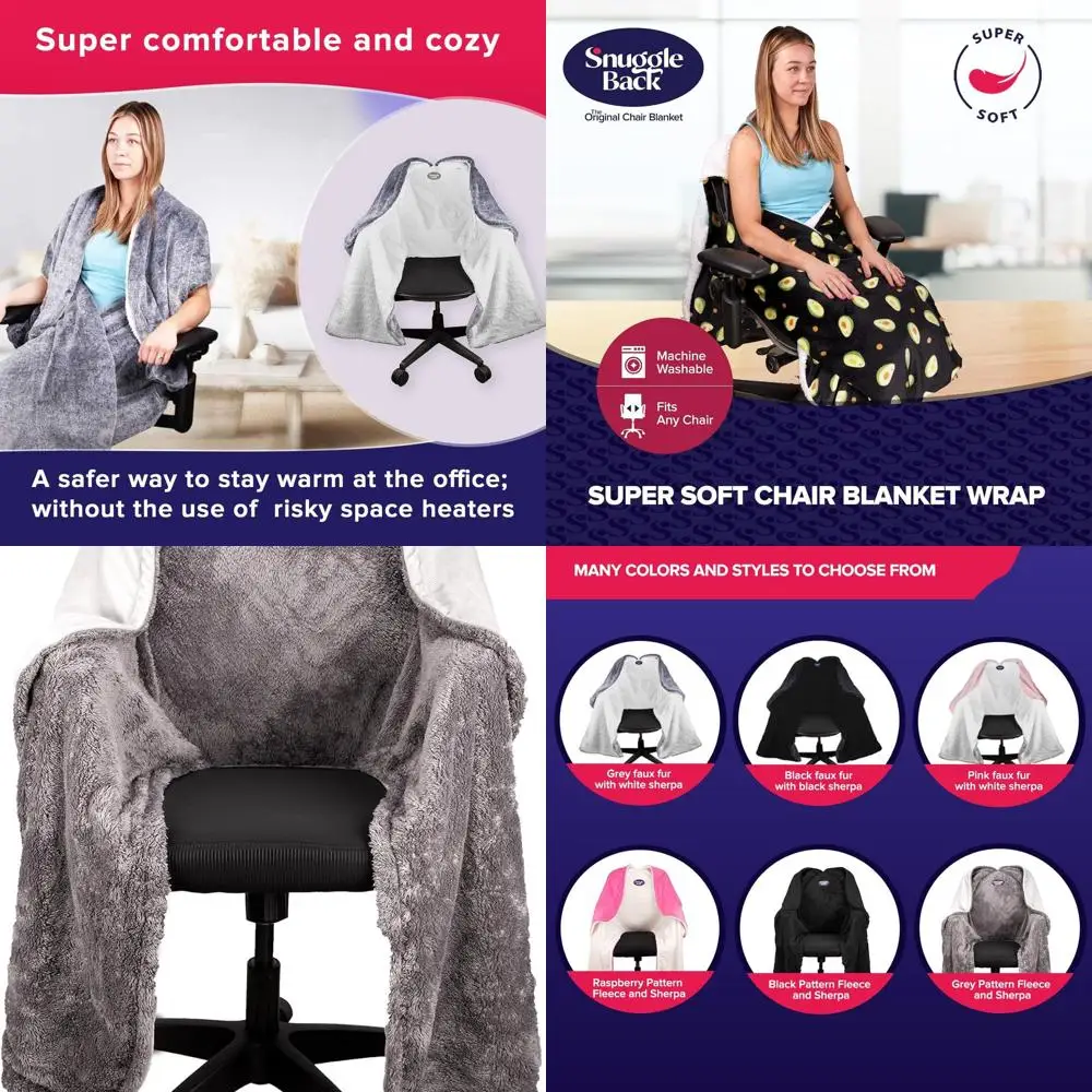 

Cozy & Comfy Desk Chair Wrap for Convenient Heat and Hands-Free Comfort - Sherpa Lining for All Seasons