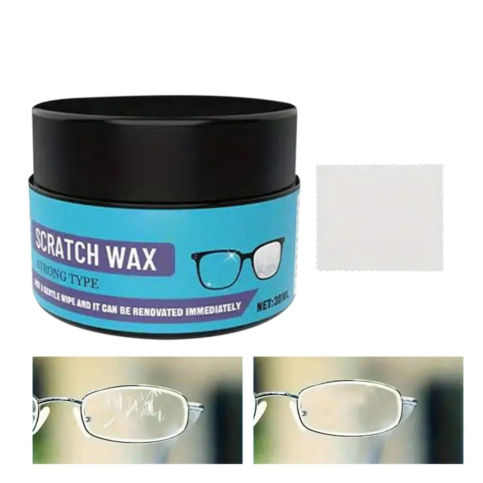 Linsenpoliermittel Brillen-Kratzer-Reparaturwachs Brillenreiniger Reparaturpaste Glaspolierwachs Brillenreparaturcreme
