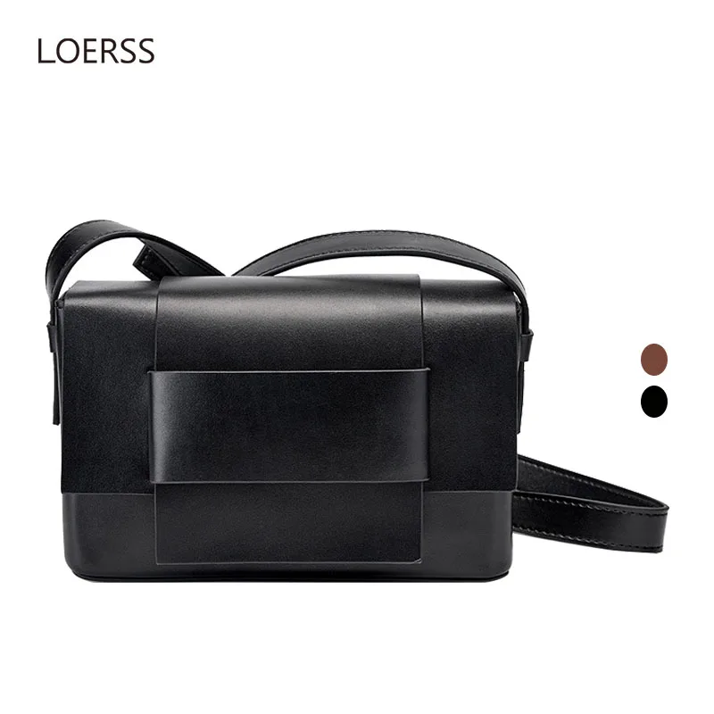 

LOERSS Fashion Shoulderbags for Women Genuine Leather Woven Crossbody Bags Solid Color Large Capacity Commute Shopping Bags