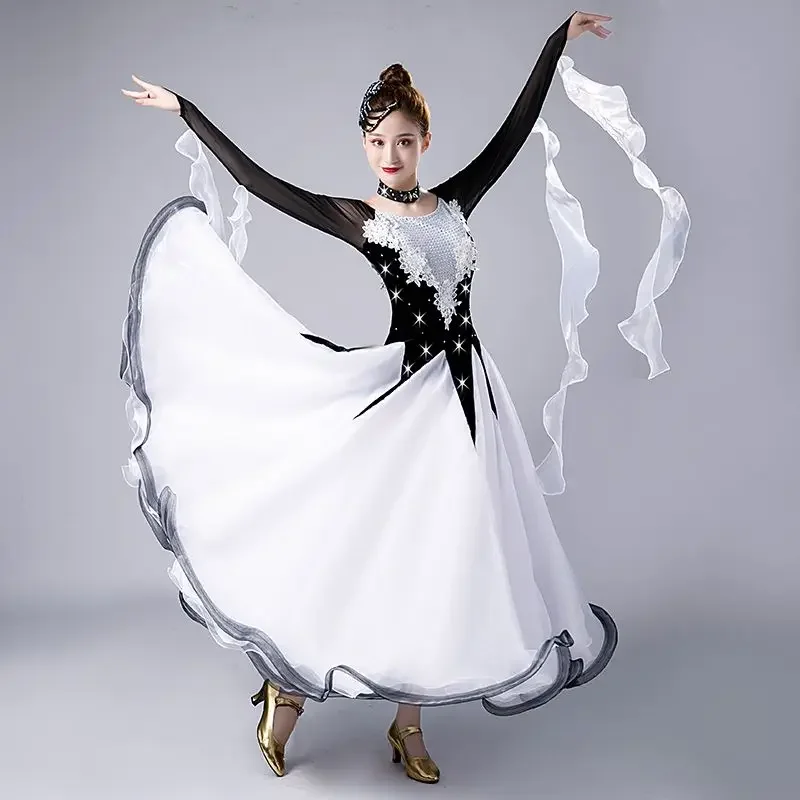 New Modern Dance Costume High-end Large International Style Of Ballroom Dancing Waltz Performance Competition Dress