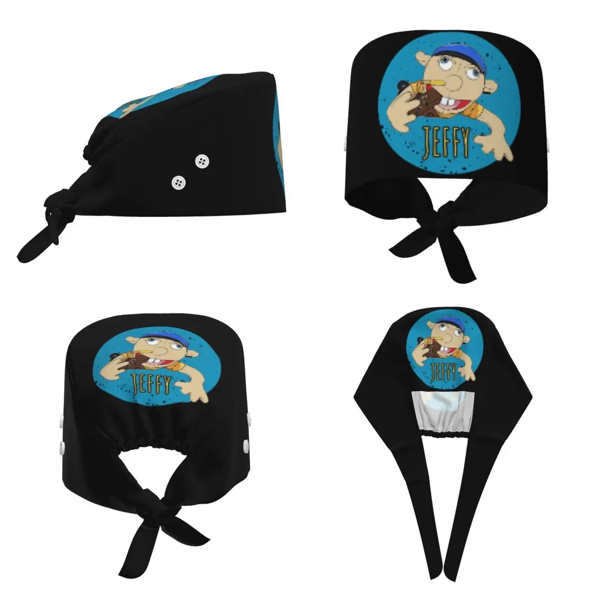 Jeffy The Puppet Hot Selling Scrub Hat Doctor Working Surgical Cap Unisex Adjustable Nursing Caps for Dentist