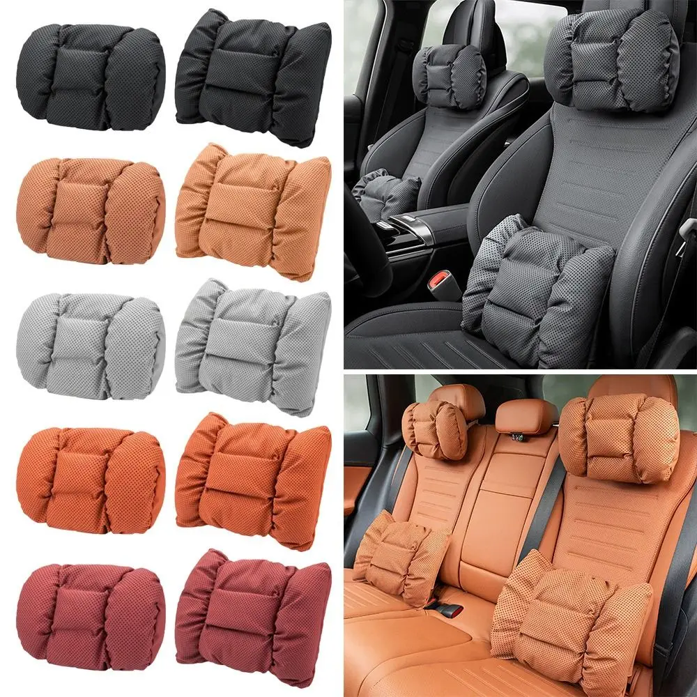 

Подушка для шеи и поясницы из кожи с дышащим наполнителем из хлопка, устойчивая к пятнам, комфортная, для автомобиля