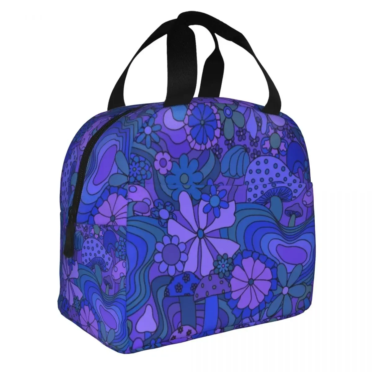 Mushroom Garden Lunch Bag Waterproof Insulated Oxford Cooler Bag Flower Floral Thermal Food School Lunch Box for Women Kids