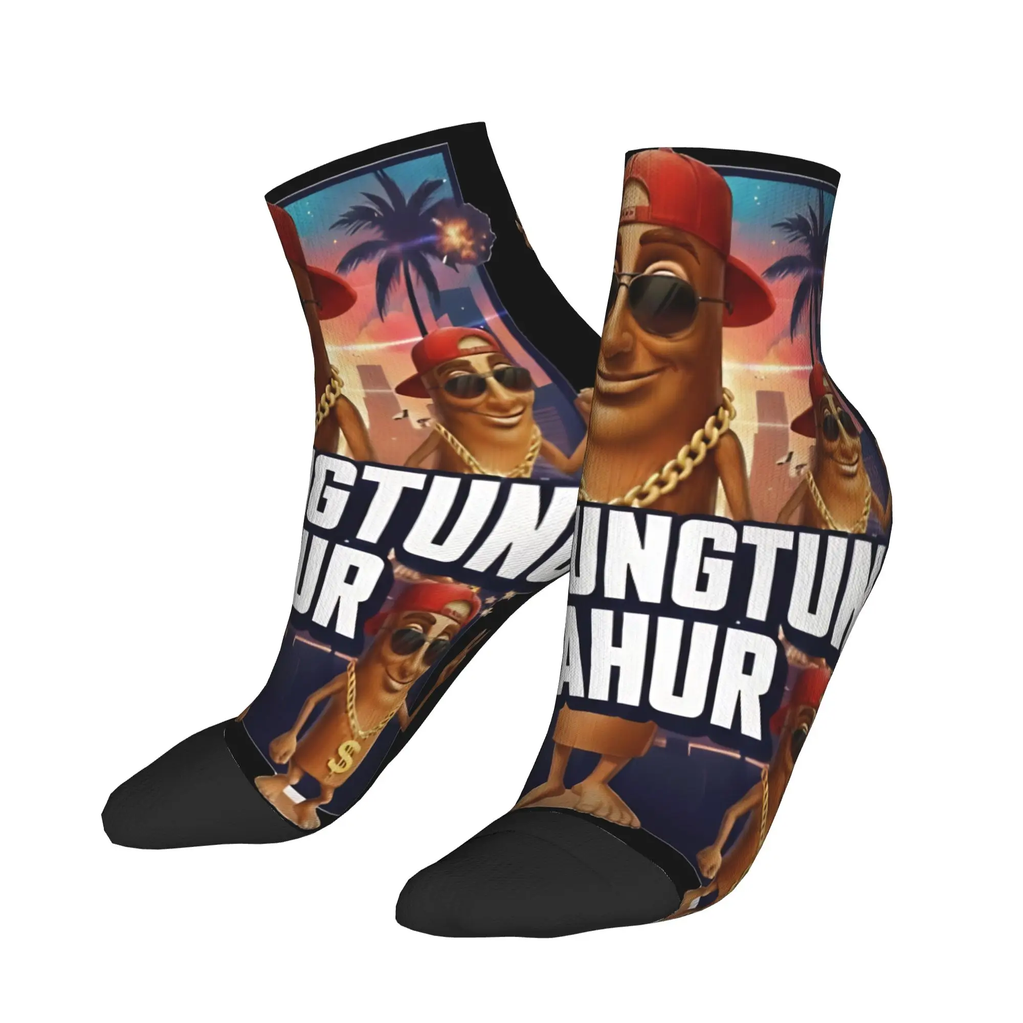

Funny Tung Tung Tung Sahur Ankle Socks Non Slip Quality Soft Running Sports Socks For Men Summer Gothic Graphic Sock