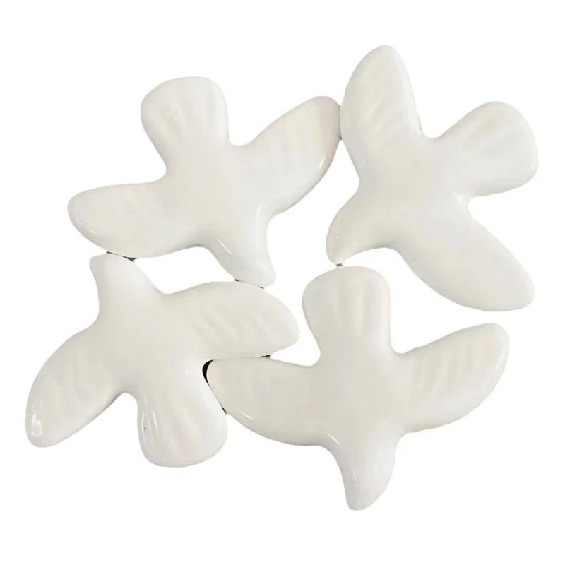 2pcs Peace Dove Ceramic Beads For DIY Jewelry Making Porcelain Accessories For Bracelets Earrings Necklaces