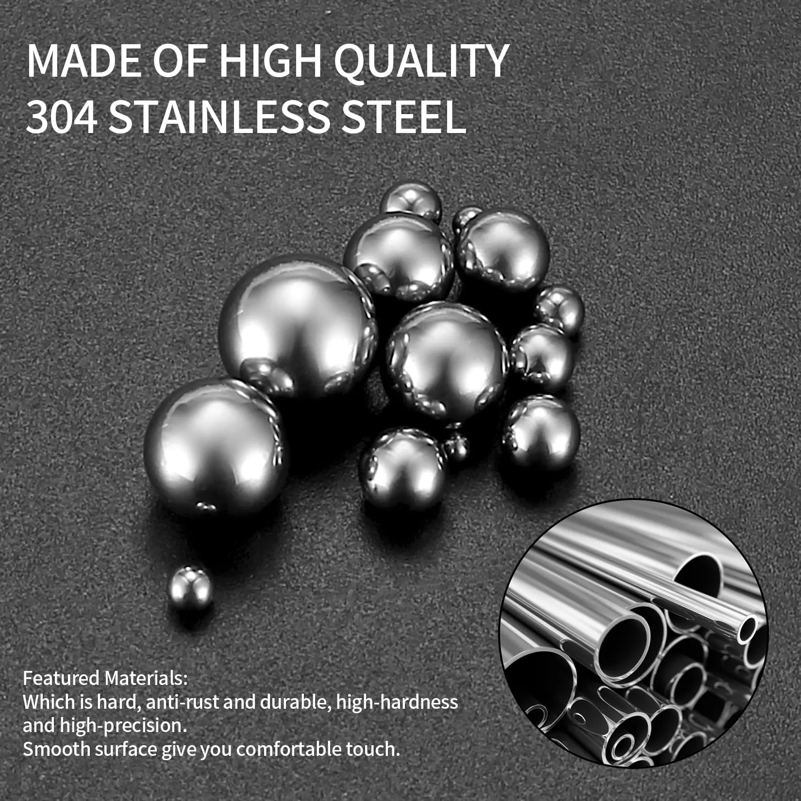 600pcs 12 Size Stainless Steel Precision Bearing Balls 1-8mm Metric: Bicycle Bearing Balls, Mixing Balls Assortment Kit
