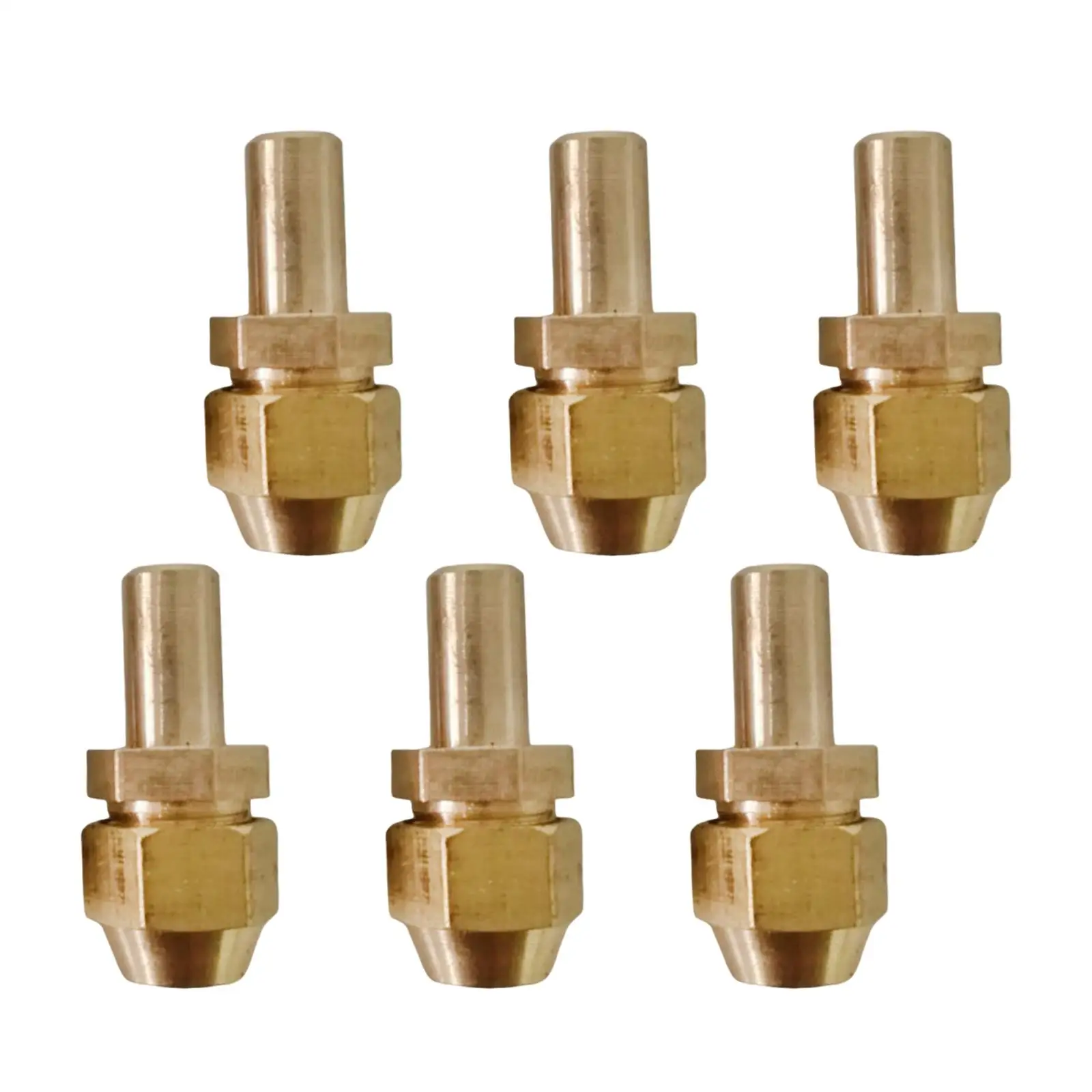 6 Pieces Brass Gas Jet Tips Kitchen Accessory Kit Fittings Brass Burner Jet Nozzle for Outdoors BBQ Cooking Backyard