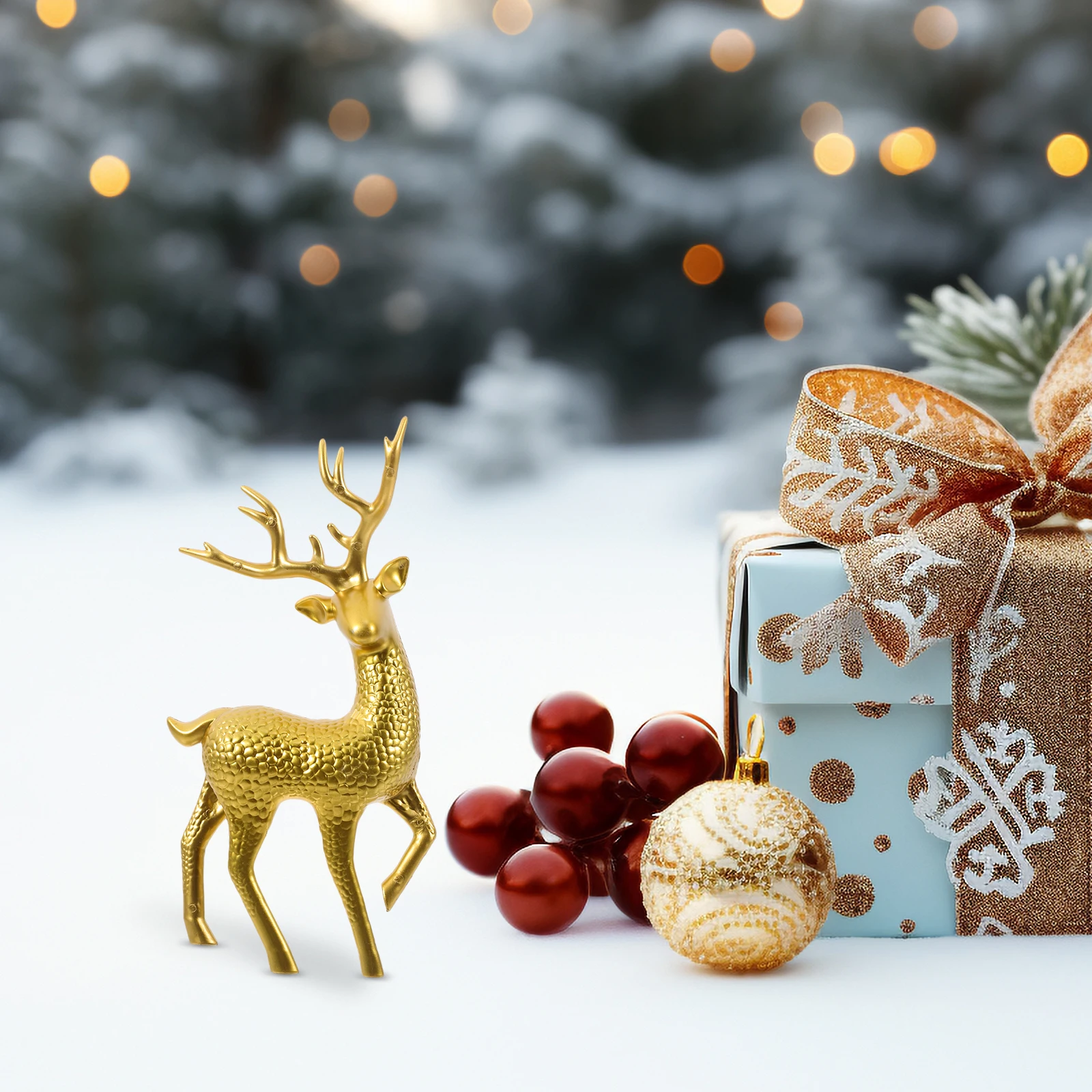 

6 Pcs Home Decor Christmas Elk Decorations for Table Supply Standing Reindeer Figurines