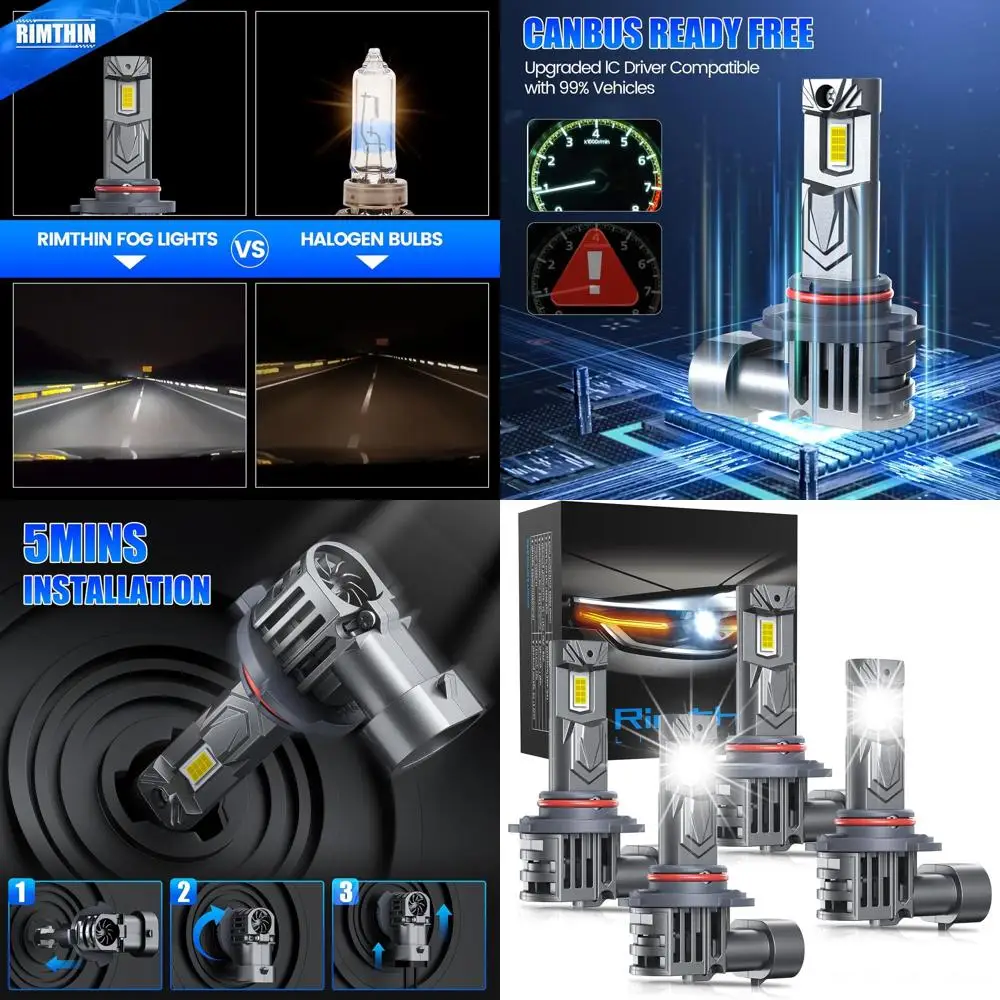 

Ultra-Bright 90059006 Mini LED Bulbs Combo, 800% Enhanced High/Low Beam, Cooling Fan Included, 4-Pack