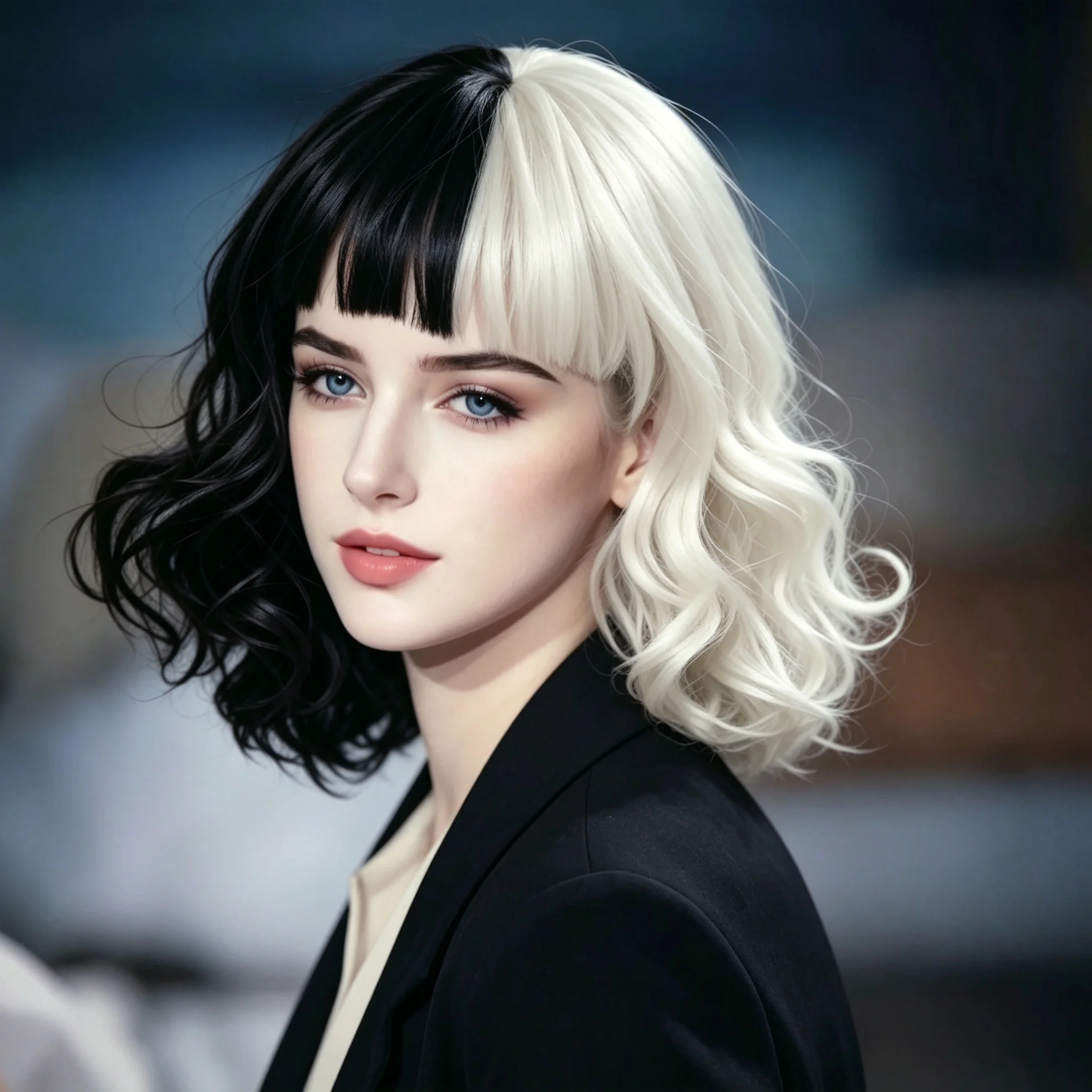 Black And White Short Curly Synthetic Bob Wigs for cosplay,Wigs for Halloween,Costumes wigs,Thanksgiving,Christmas,role-playing