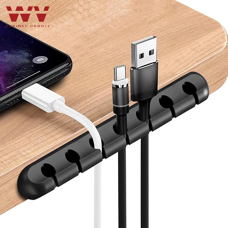 WV Silicone USB Cable Organizer Cable Winder Desktop Tidy Management Clips Cable Holder for Mouse Headphone Wire Organizer