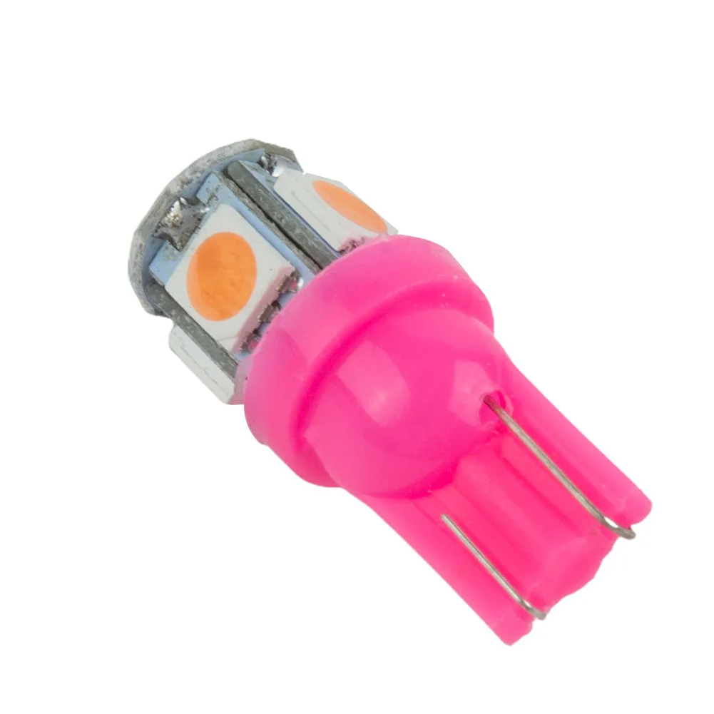 10pcs Bulbs Car Lights LED Pink Car Wedge Tail Side Lights Lamp Bulb T10 194 168 5050 for smd for durable Hot Sale Brand New