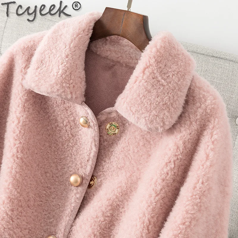 Tcyeek 100% Echte Wollen Jas Vrouwen Kleding Mode Schapen Shearling Jas 2024 Winter Dames Bontjassen Bovenkleding Abrigo Mujer