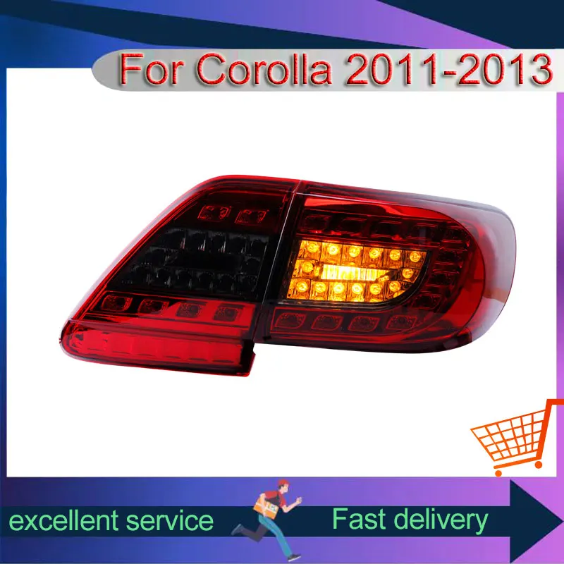 

Стайлинг автомобиля Toyota 2011-2013 Corolla, обновленный задний фонарь DRL, задний фонарь, светодиодный тормозной сигнал поворота, автоаксессуары для заднего хода