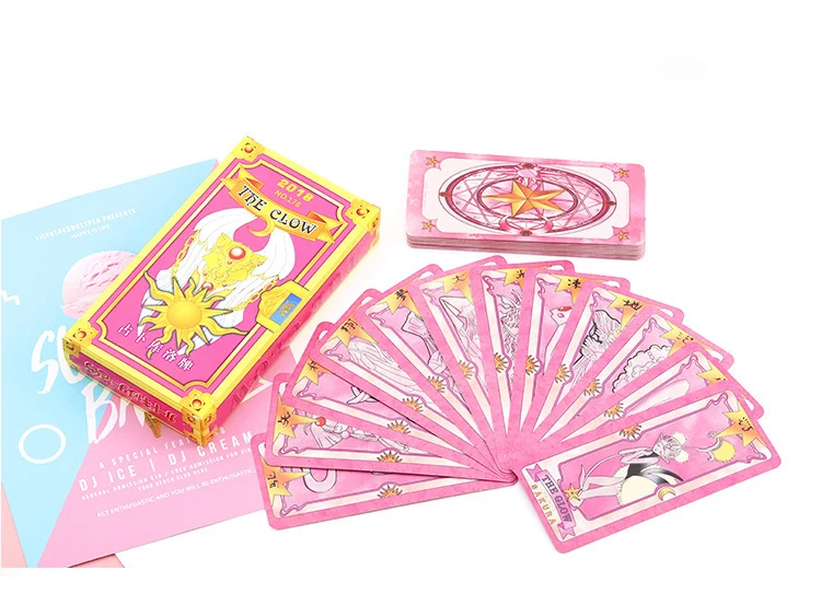 Anime Sakura Clow Karte Cosplay KINOMOTO SAKURA Karte Tarot Halloween Party Kostüme Requisiten Weihnachten Geschenke Sammeln 59 Stücke Große Größe – Detail 7