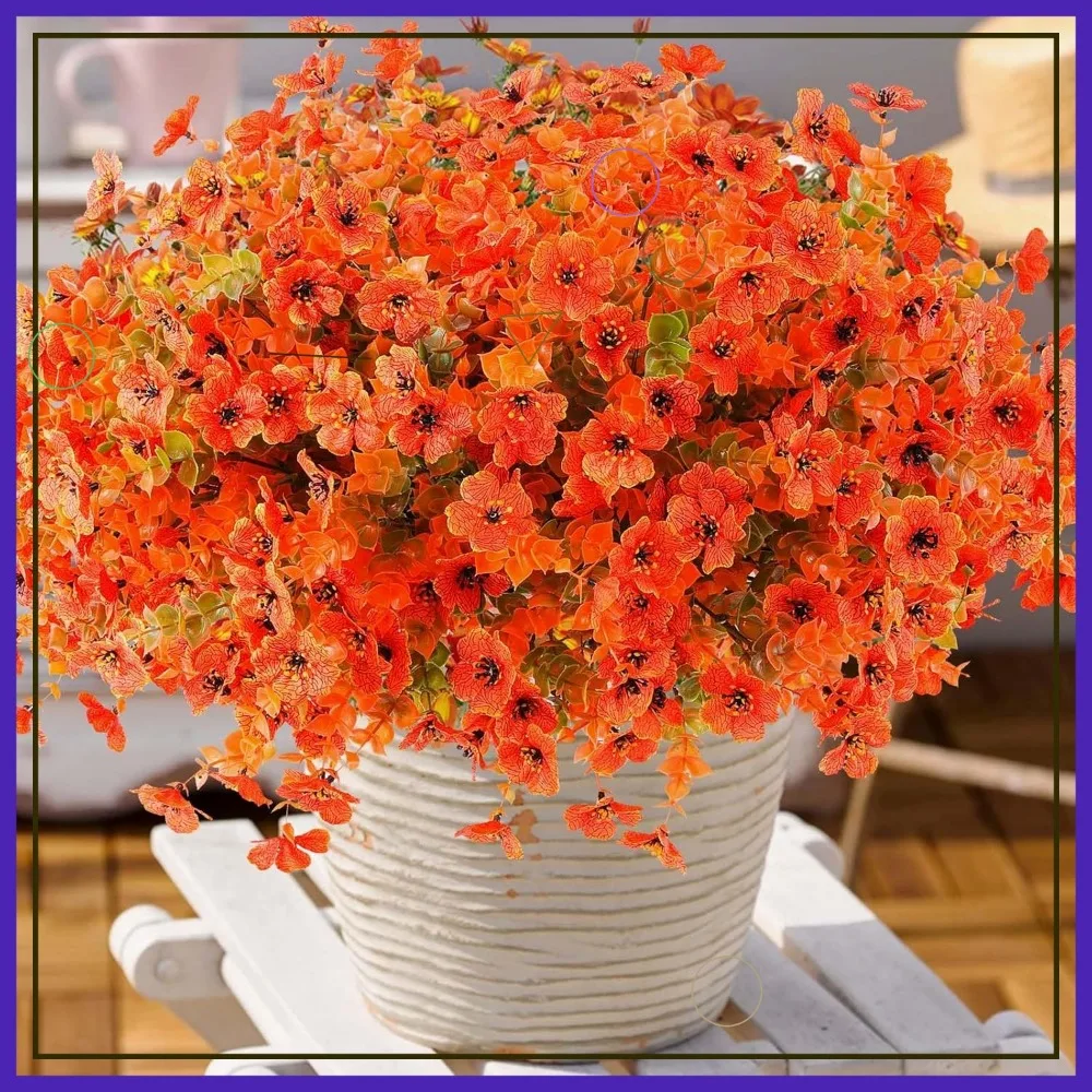 

36 шт. искусственные оранжевые самы для наружного осеннего декора, коробка для окна крыльца, украшение для дома на День Благодарения