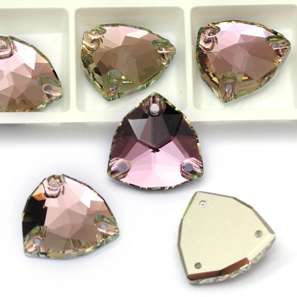 PUBRILEX Großhandel Glas K9 Strass mit abgeschrägten Kanten, Trilliant Flatback Strass zum Aufnähen für Kleidung, Kleider, Schuhe – Detail 12