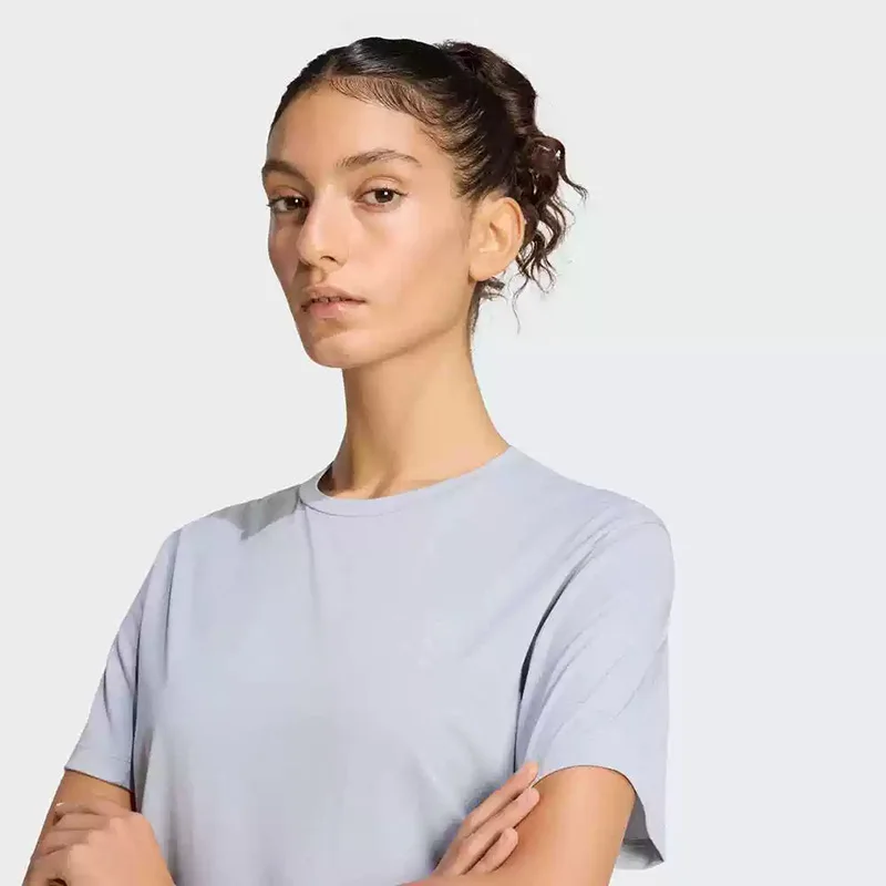 

Adidas women's short-sleeved blue T-shirt, new spring/summer style, fitness and running sport KF269
