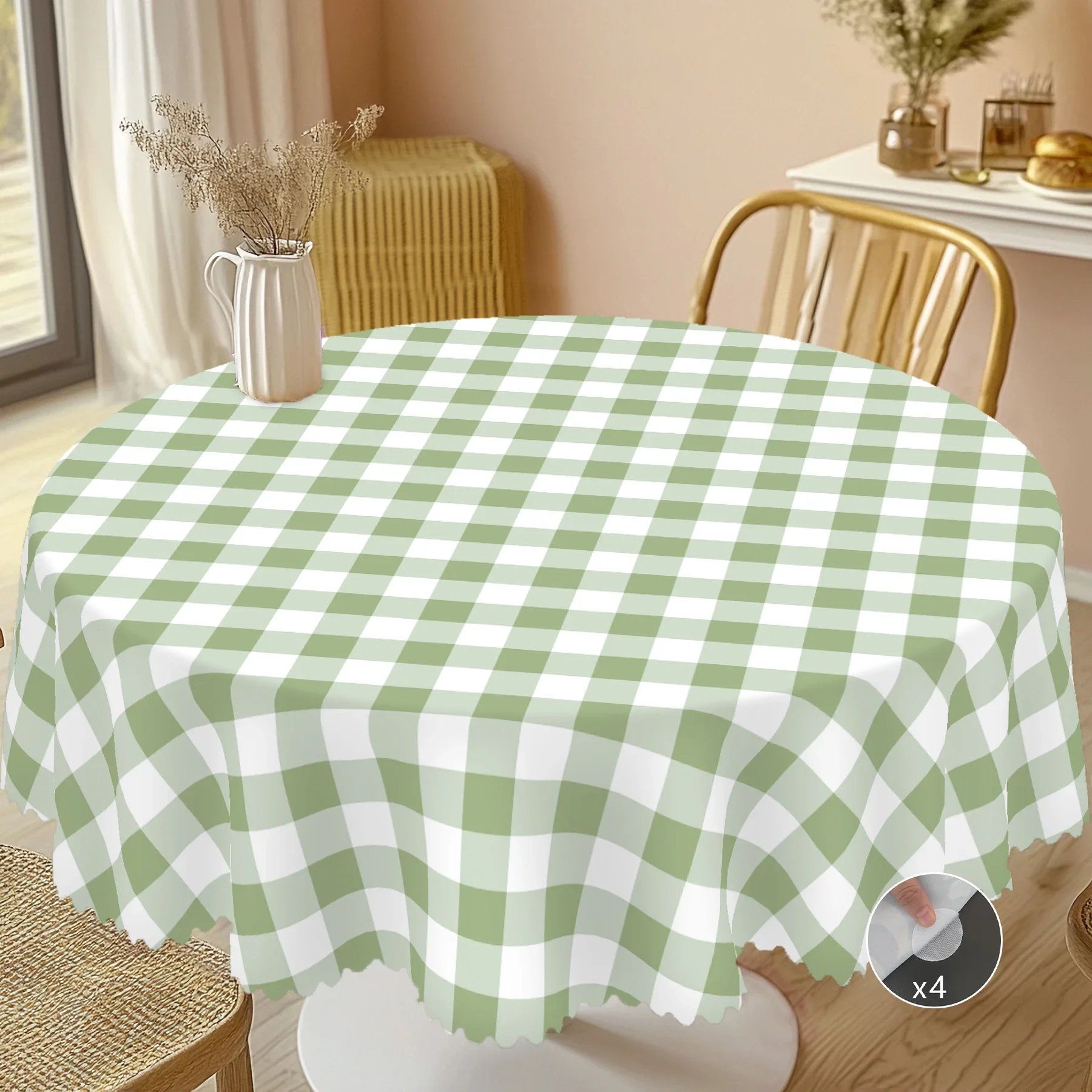 Sage Green Buffalo Plaid Rectangle Tablecloth Wedding Holiday Party Decor Farmhouse Green White Checkered Table Cloth Home Decor