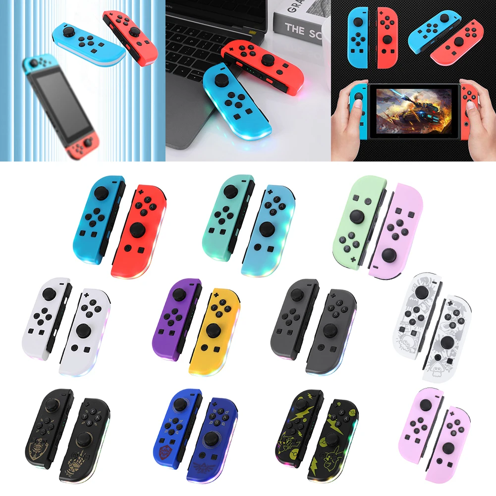 

Контроллер Joy-Con для NS Switch, игровой контроллер с ремешком на руку, Bluetooth-совместимый контроллер для консоли, RGB-подсветка, 3D-джойстик