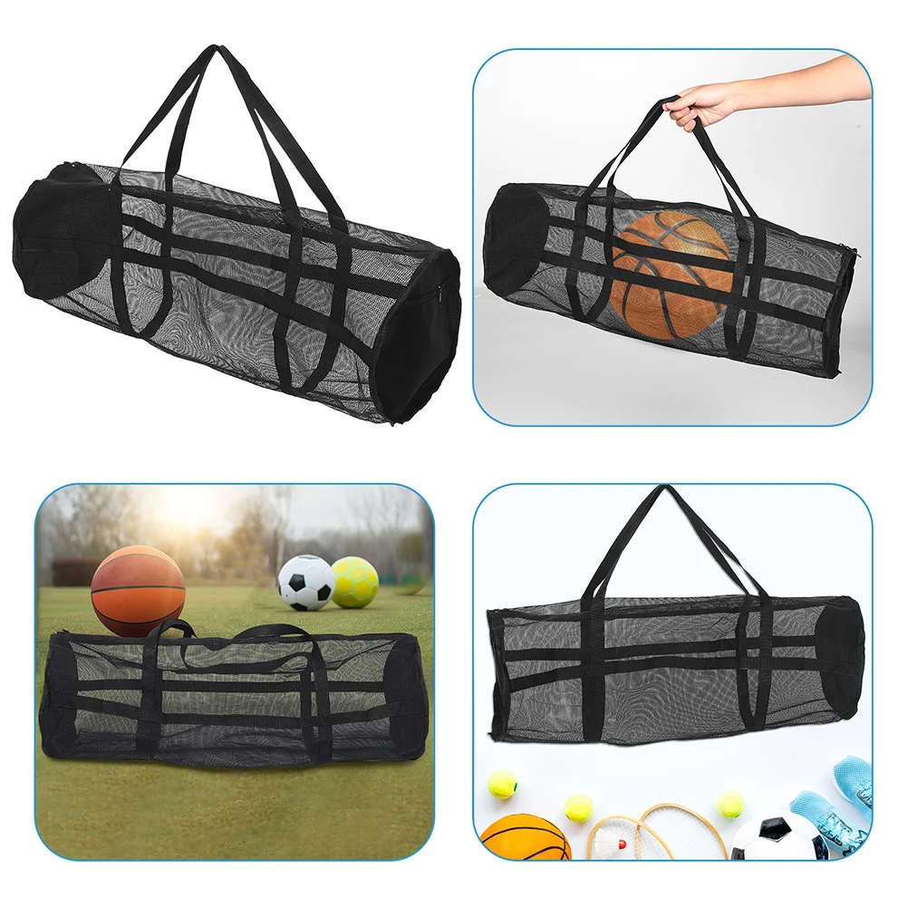 Bolsa esportiva de malha extra grande para basquete, futebol, armazenamento de equipamentos, portátil, academia, yoga, praia, viagem, leve