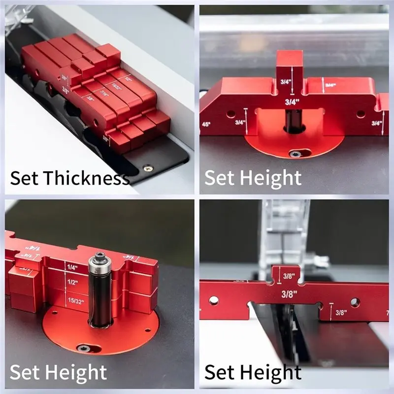 AB42-14-Piece Precise Setting Block Set Workbench Setting Strip, Height Gauge- Suitable For Table Saws And Woodworking Projects