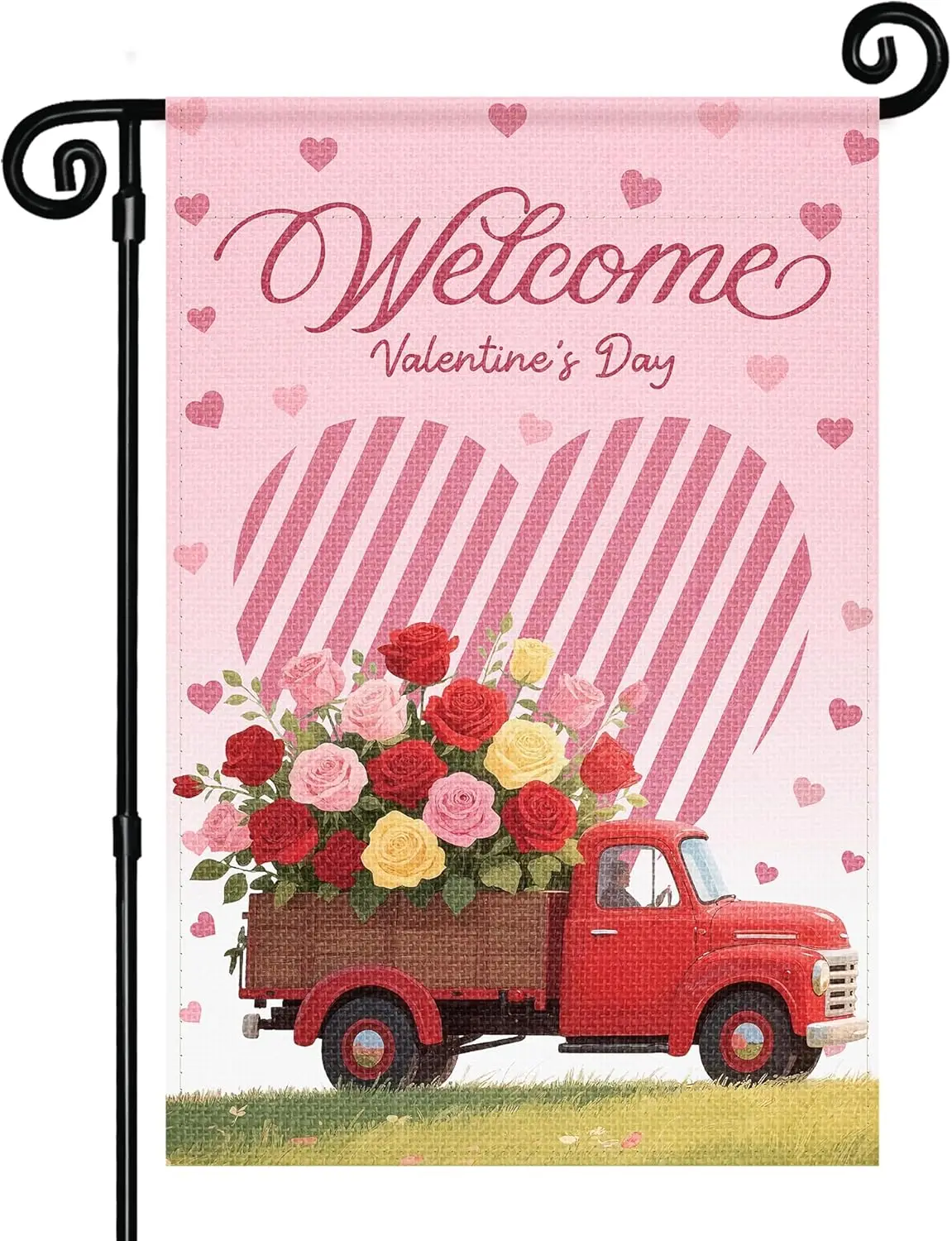 HOOSUN Valentine Garden Flag Double Sided 12 x 18 Inch,Valentines Day Decorations Outdoor,Small Garden Flag for Outside Hous GGX