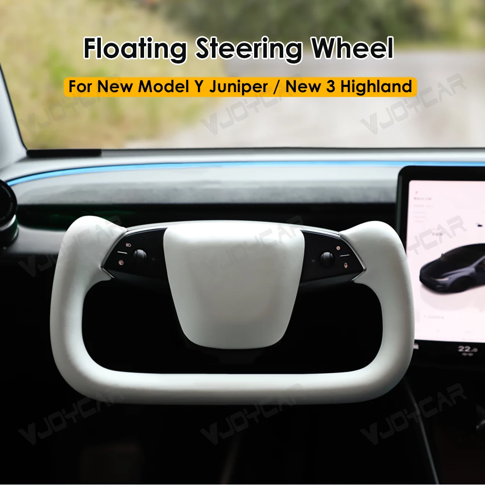 359mm Floating Yoke Handle for New Model Y Juniper YOKE Heating Steering Wheel without 6 O'clock Pole for Tesla Model 3 Highland