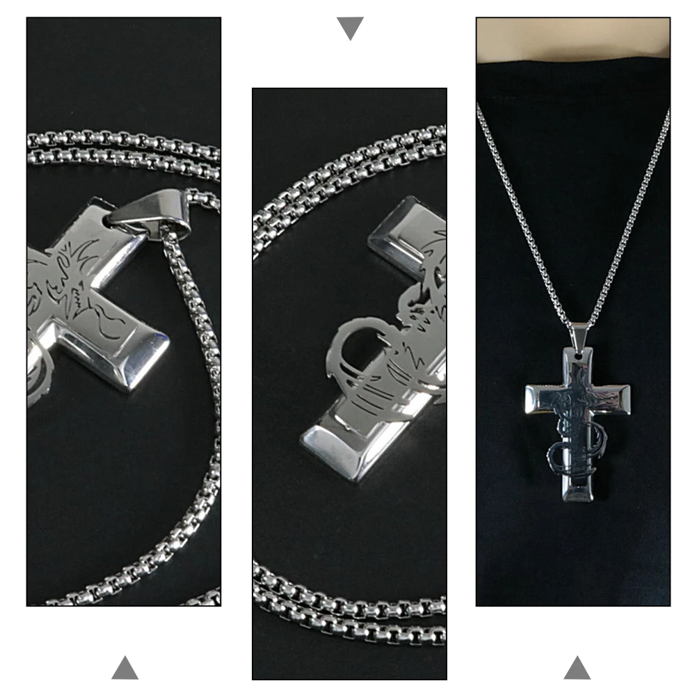

Stainless Steel Pendant Clavicle Chain Corrosion Resistant Fashion Accessory Unique Dragon Design Glossy Texture