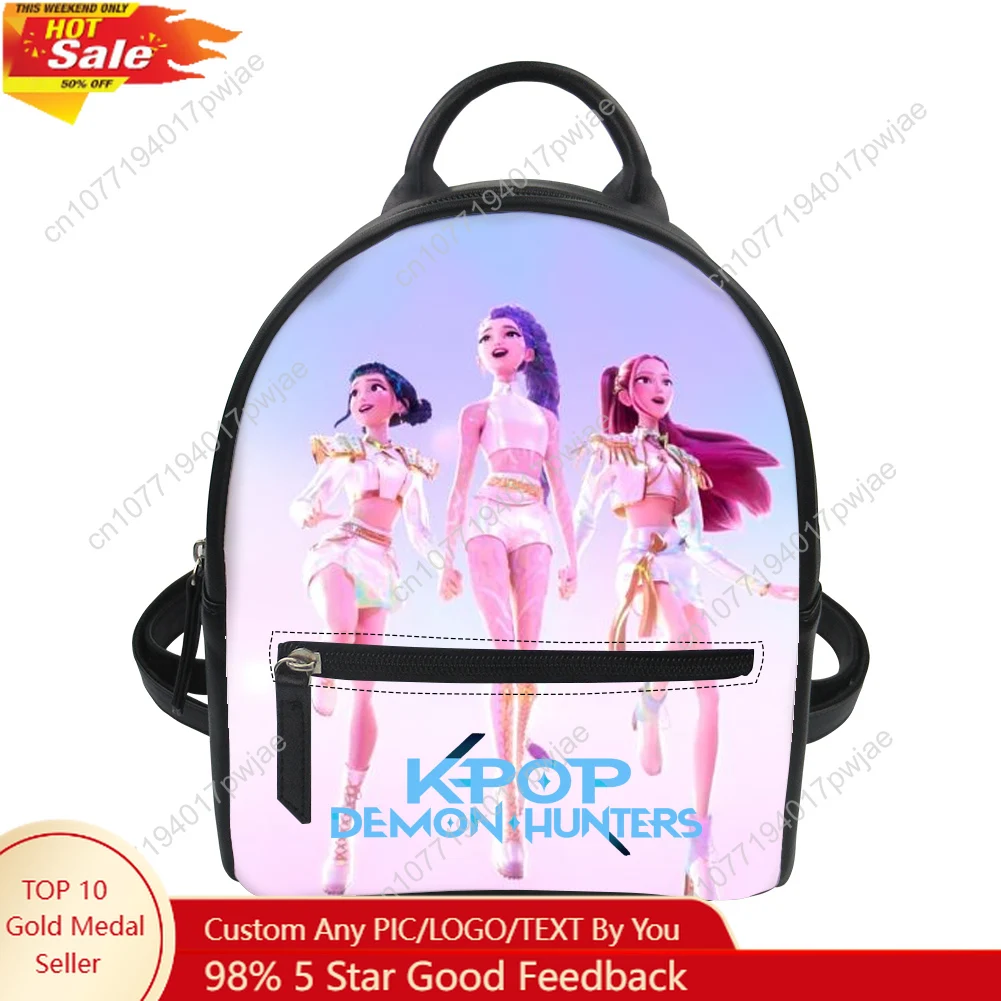 

KPop Demon Hunters Custom Mini Small Backpack Purse Carter Schoolbags Double Shoulder Bag Mini Daypack Leather Travel Bag