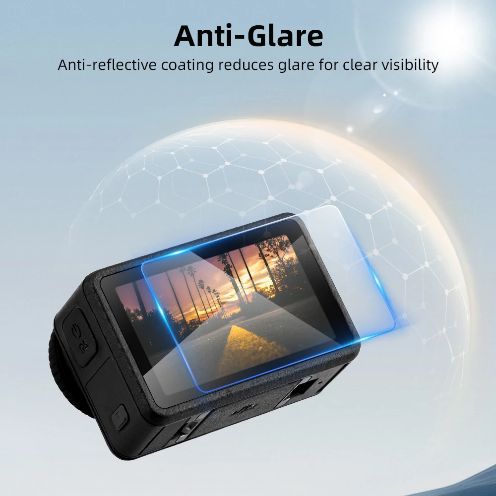 Flymile Displayschutzfolie für DJI Action 5 Pro, Kameraobjektiv-Bildschirm, AR, kratzfeste Folien mit installiertem Werkzeugzubehör – Detail 2