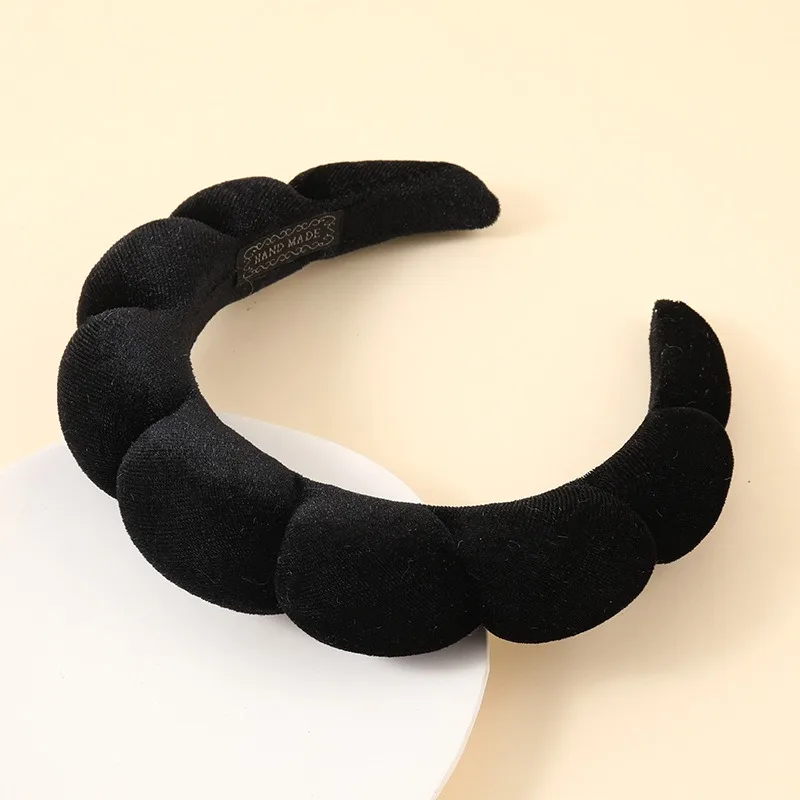 1Pcs Soft Velvet Headband with Padded Velvet Sponge Wide Spa Headband for Women And Girls Face Washing Makeup Removal Shower Acc