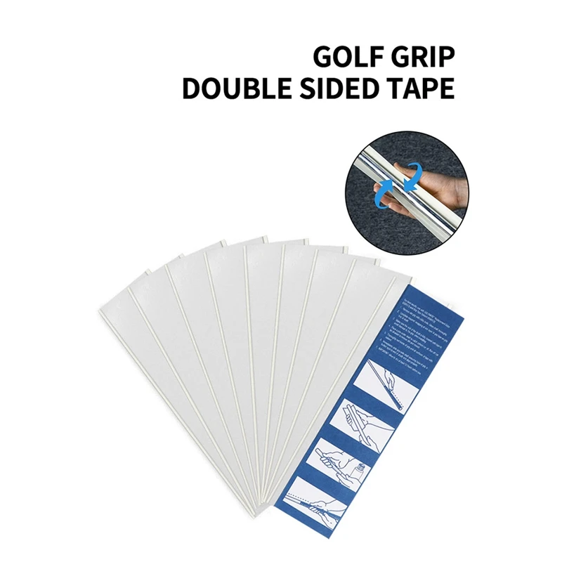 Poignées de club de golf pré-découpées, double face, bandes en caoutchouc, accessoire blanc, 13 pièces