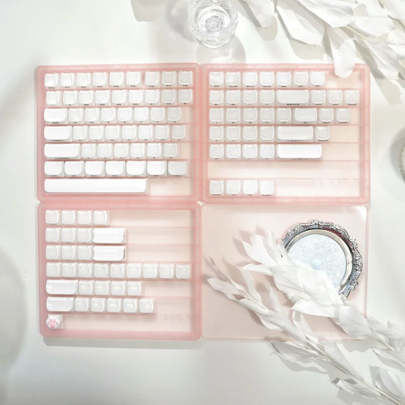 

Cat-Eye Jelly Side-Engraved Two-Tone Keycaps Crystal Clear120So cute