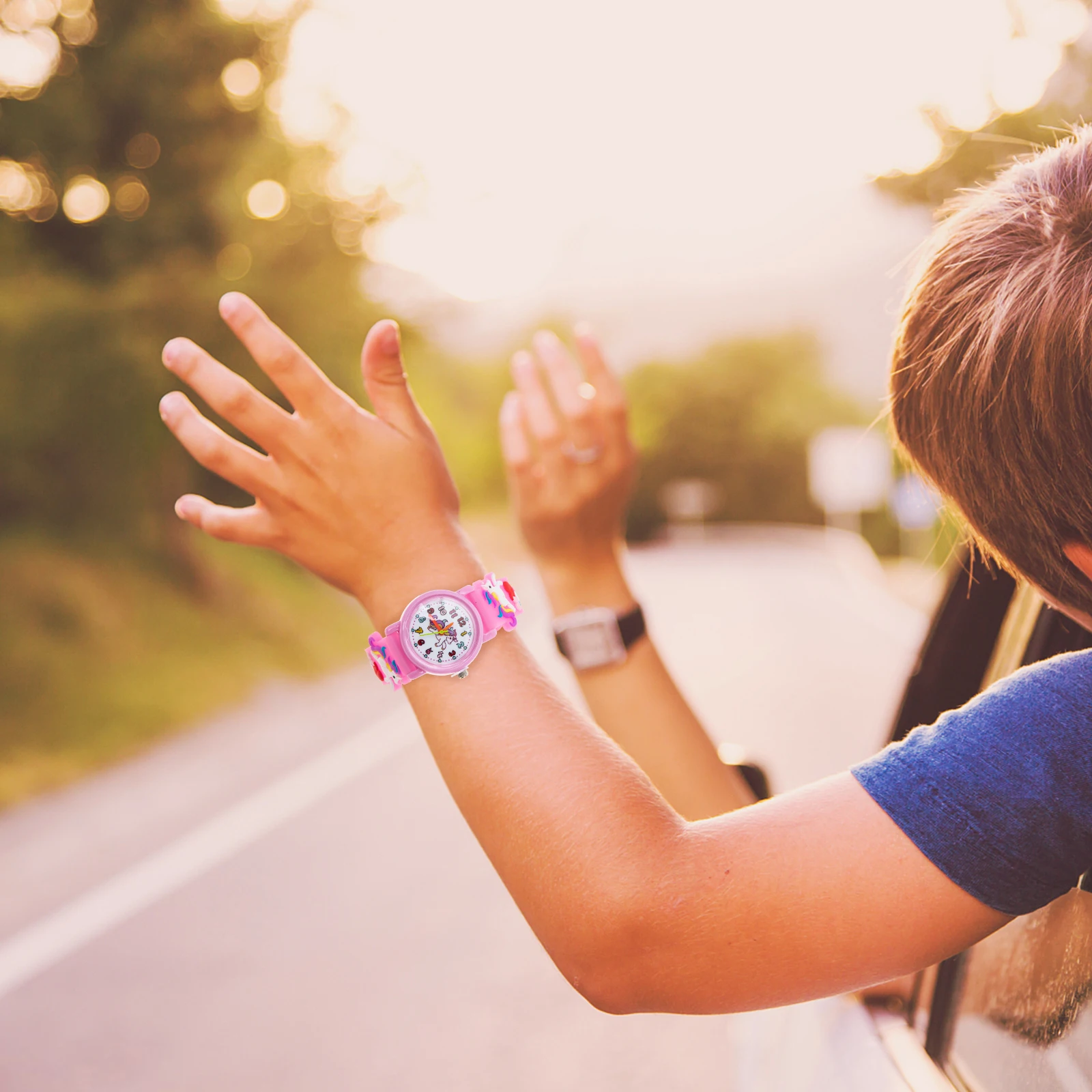 Student Watch Cartoon Waterproof Digital Wristwatch For Adjustable Lightweight Unicorn Quartz Timepiece