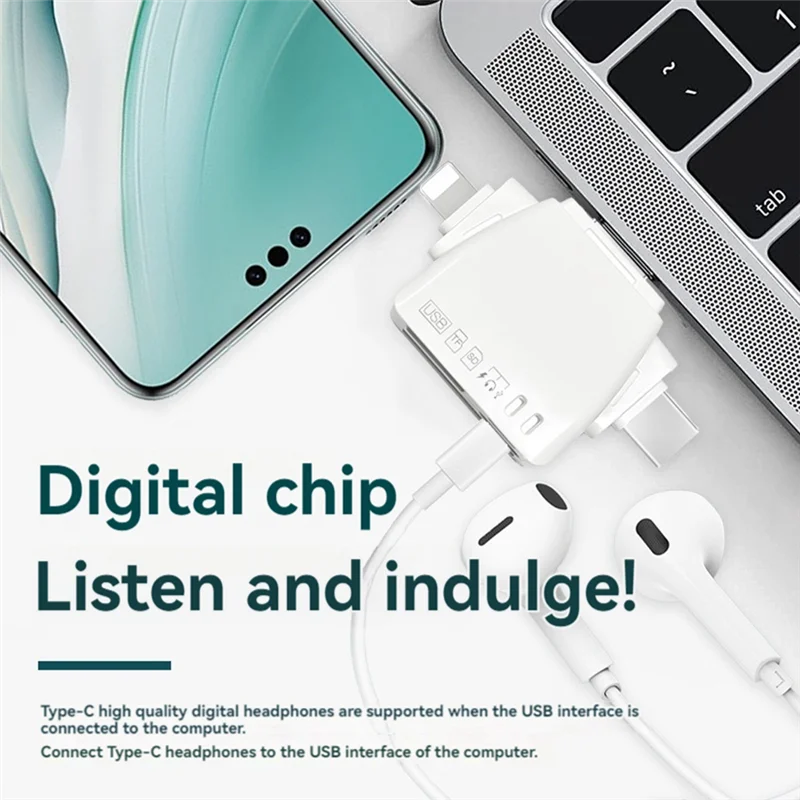 Ingenious-7-in-1-Kartenleser, multifunktionaler Universal-Telefon-Computer-Adapter, SD-Kartenleser, TF U Disk Typ-C-Adapter