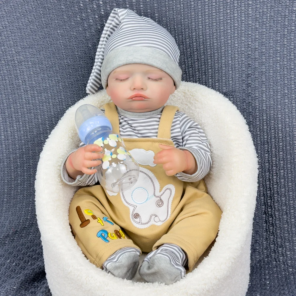 20 Inch Sleeping Reborn Baby Doll, Premium Vinyl Material, Cute Expression & Exquisite Features, Fully Poseable Limbs, Gift Box