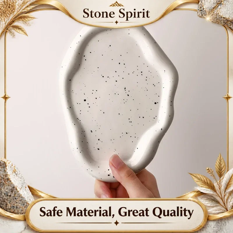 Ahunderjiaz-Modern Silver Plated Ceramic Jewelry Storage Tray, Light Luxury Breakfast Plate, Coffee Cup Mat, Home Decoration