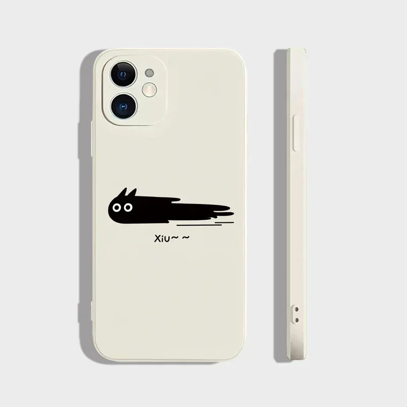 Funny Cute Cat Soft Phone Case For iPhone 15 16 14 13 12 11 Pro Max 13Mini 7 8 14Plus SE Matte Cartoon Couple Cover Shell Fundas
