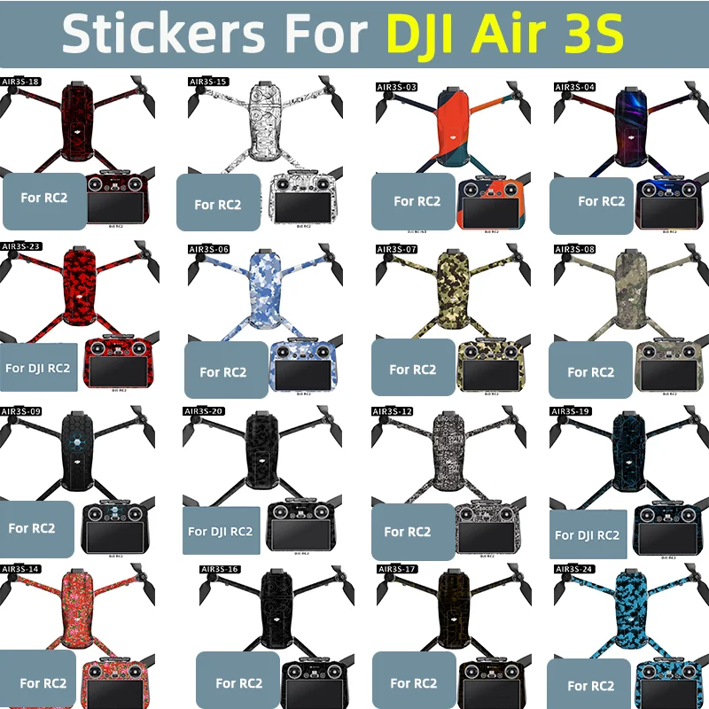 For DJI Air 3S Drone RC2 Remote Controller Sticker PVC Protective Film Anti-scratch Skins Personalized Refit Air3s Accessories