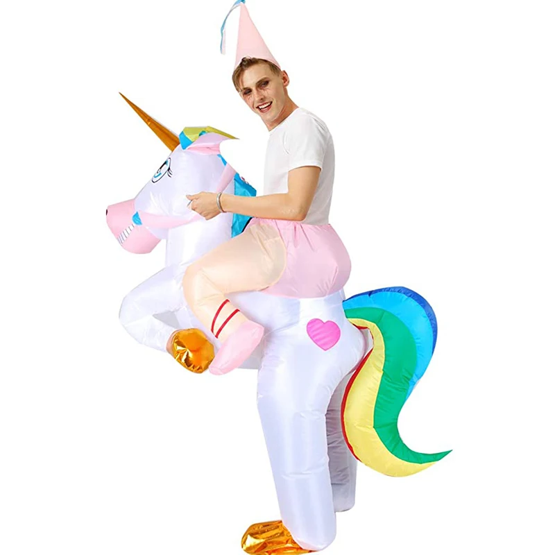 Halloween Unicorn Inflatable Costume Horn Horse Costume Fancy Dress Cosplay Costumes for Adult