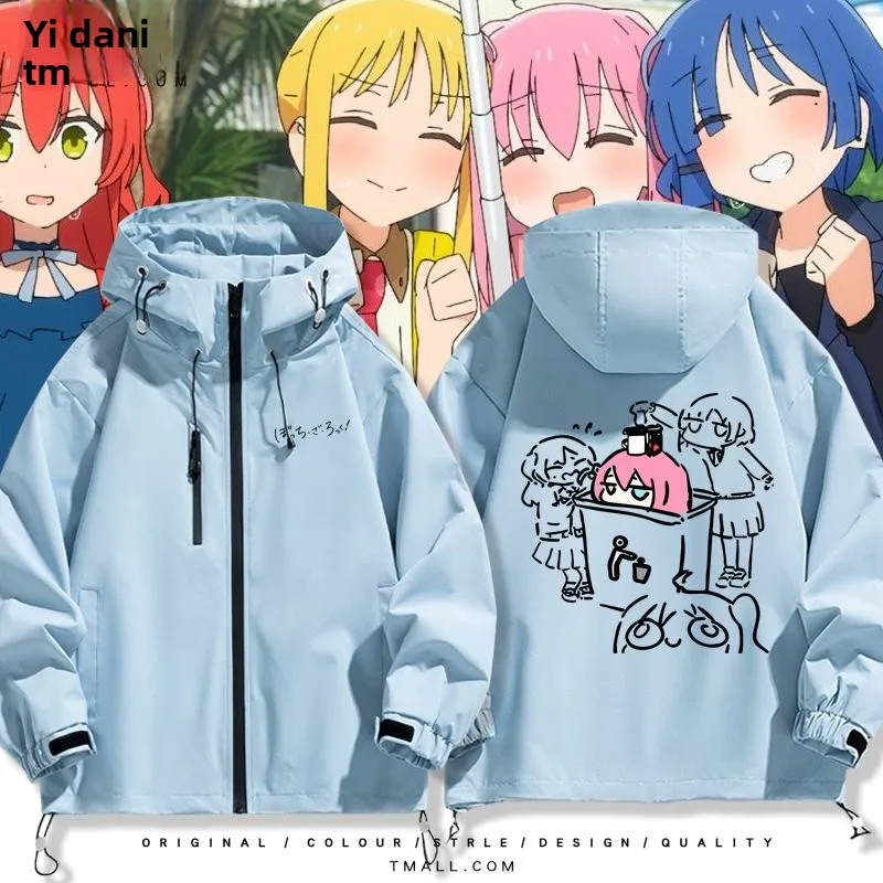 

Lonely Ro Anime ky Jaet ex Autumn Winter Coat Anti-Wind Polyester Fiber Hooded Zipper Closure Long Sve Casual J...