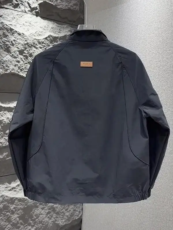 

Мужская повседневная модная куртка с воротником-стойкой, ветрозащитная уличная весенне-осенняя рабочая одежда из полиэфирного волокна, ткань из бычьей ткани, длинный свеч Zi...