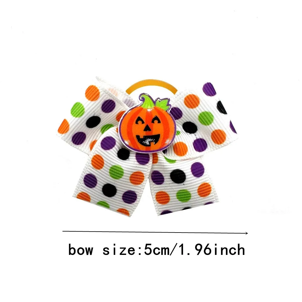 50/100pcs Halloween Doggy Hair Bows Rubber Bands Puppy Dog Hair Bows Holiday Party Small Dog Grooming Accessories Pet Supplies