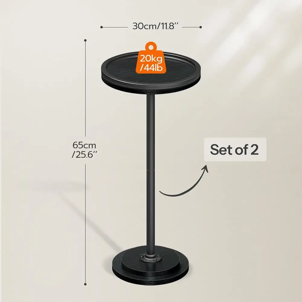 ラウンドコーヒーマティーニテーブル 2個セット 小スペース、リビングルーム、寝室、ソファエリア用